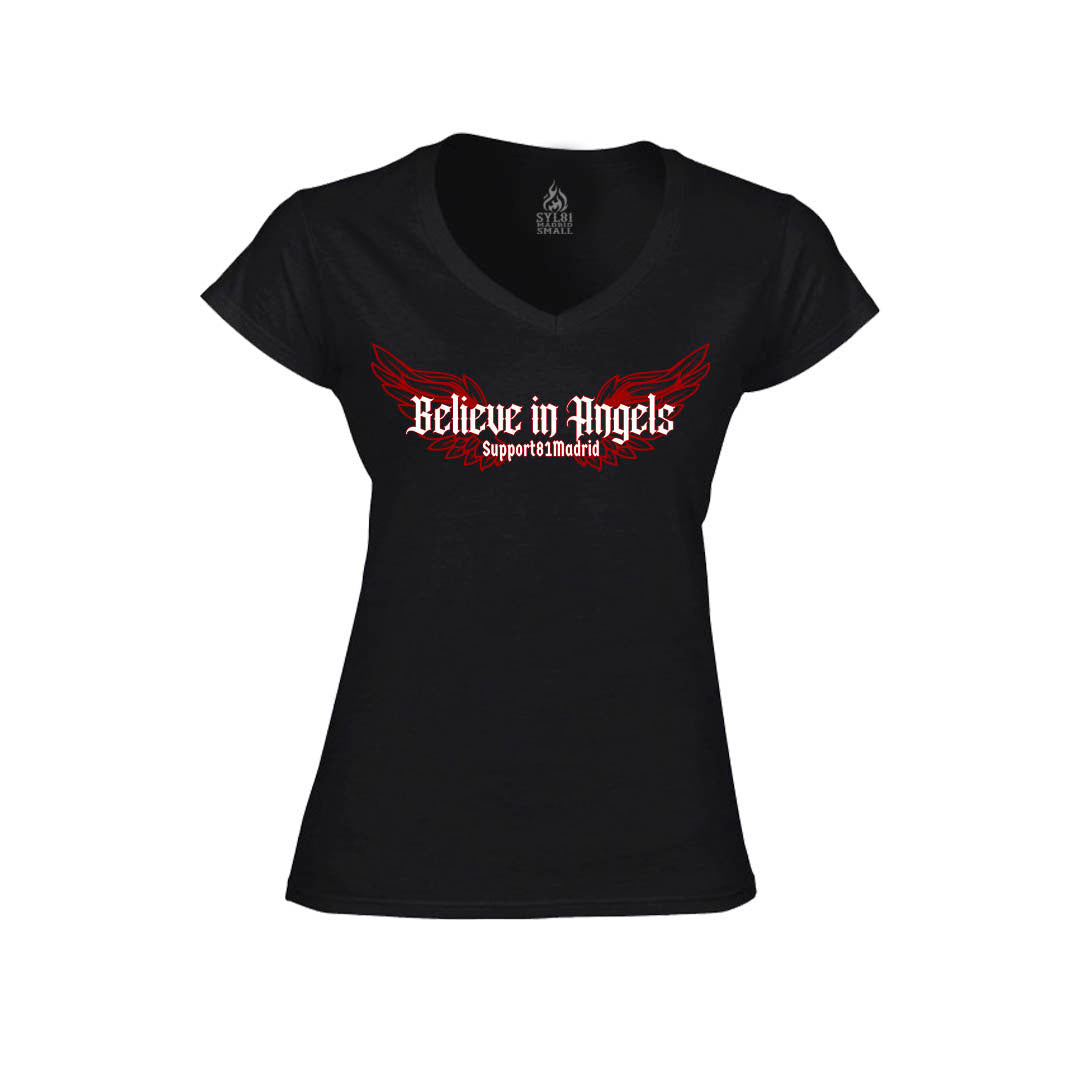 Believe in Angels - Camiseta cuello de pico mujer