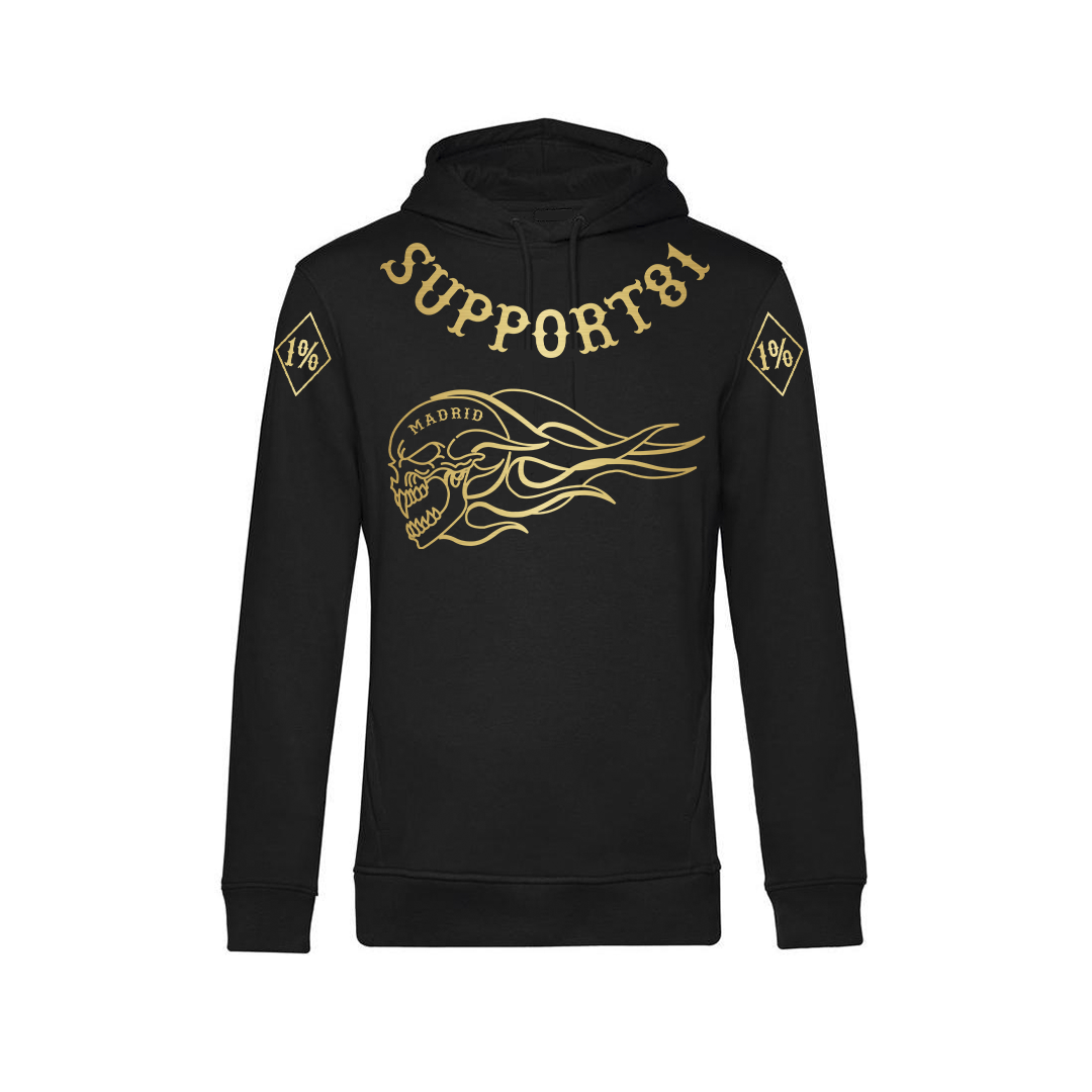 Skull Special Edition Oro - Sudadera negra con capucha