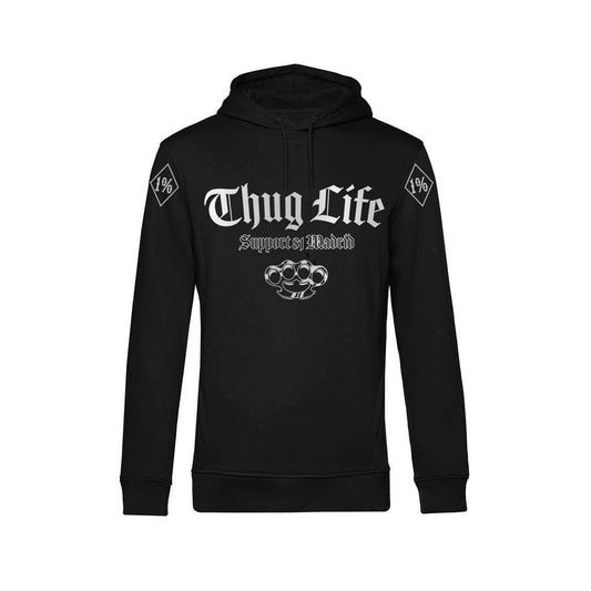 Thug Life Special Edition Plata - Sudadera negra con capucha